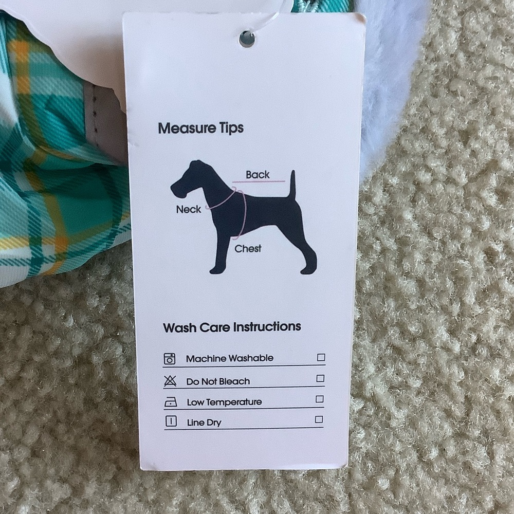 NWT Plaid Dog Jacket - Green and Gray - Picture 10 of 10